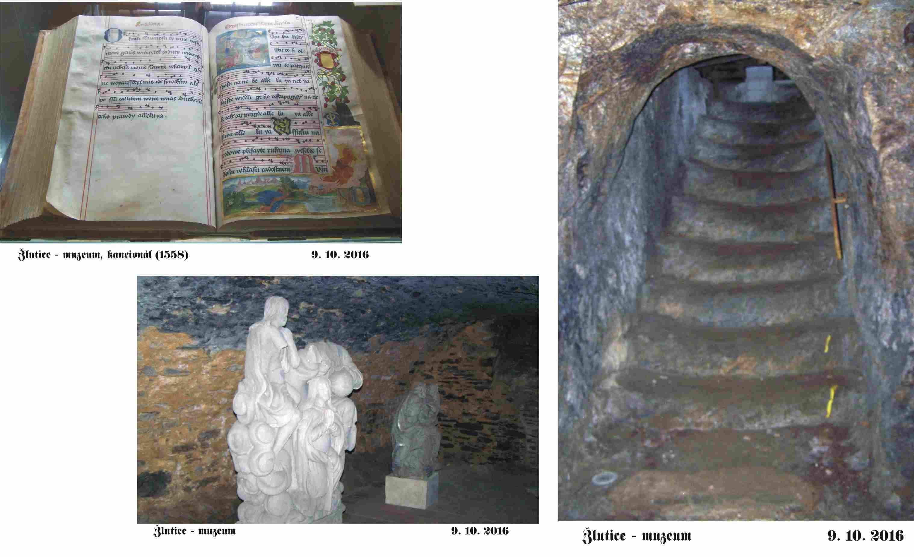Žlutice- podzemní lapidárium a kancionál v muzeu