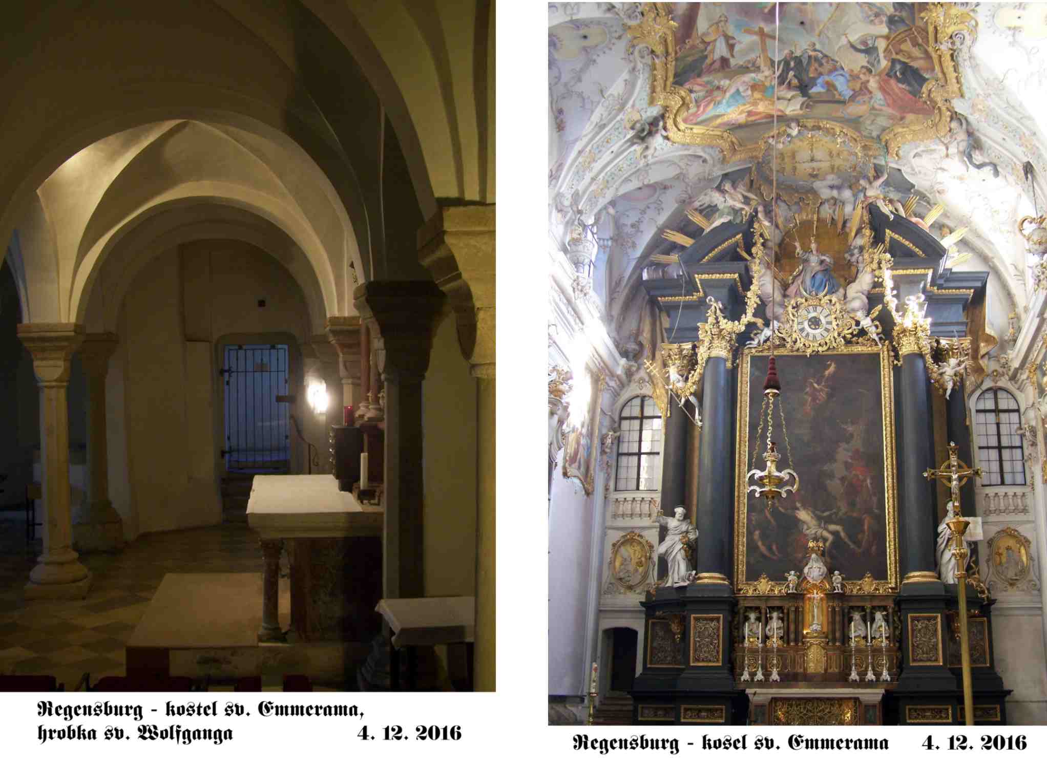 Oltář s hodiny a hrobka sv. Wolfganga