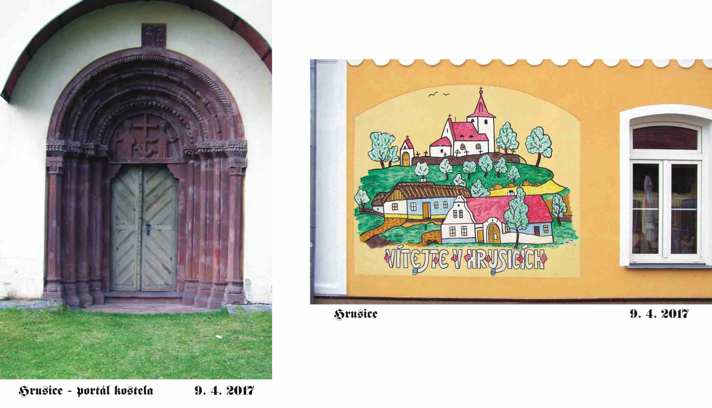 Úžasný románský portál a uvítací obrázek na hospodě