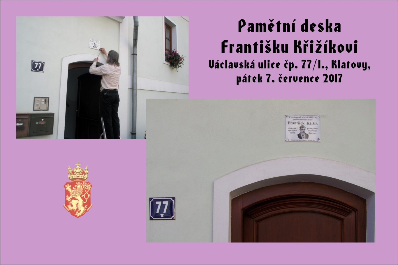 Pamětní deska Fr. Křižík a