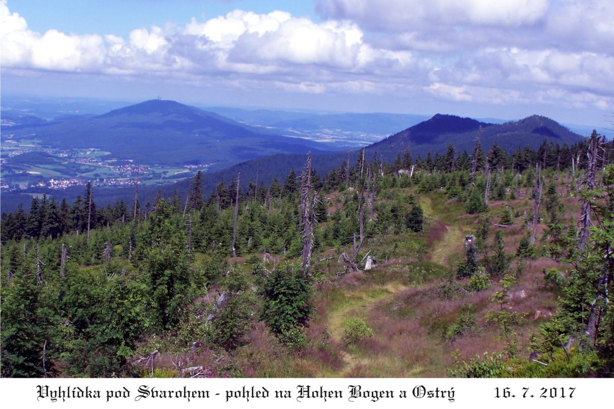 Pohled na Hohen Bogen a oba Ostrý