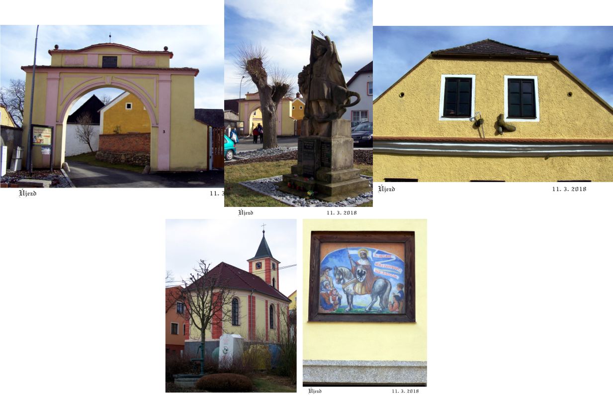 Újezdský kostel sv. Václava s návsí.