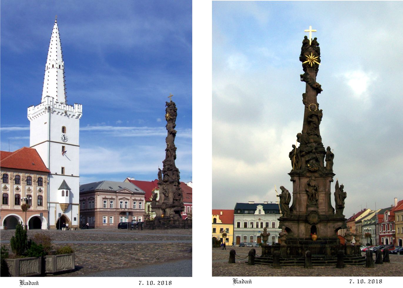 Barokní sloup Nejsvětější Trojice.