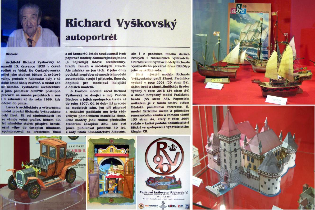 V Domě historie Přešticka byla zajímavá výstava papírových modelů devadesátníka Richarda Vyškovského.