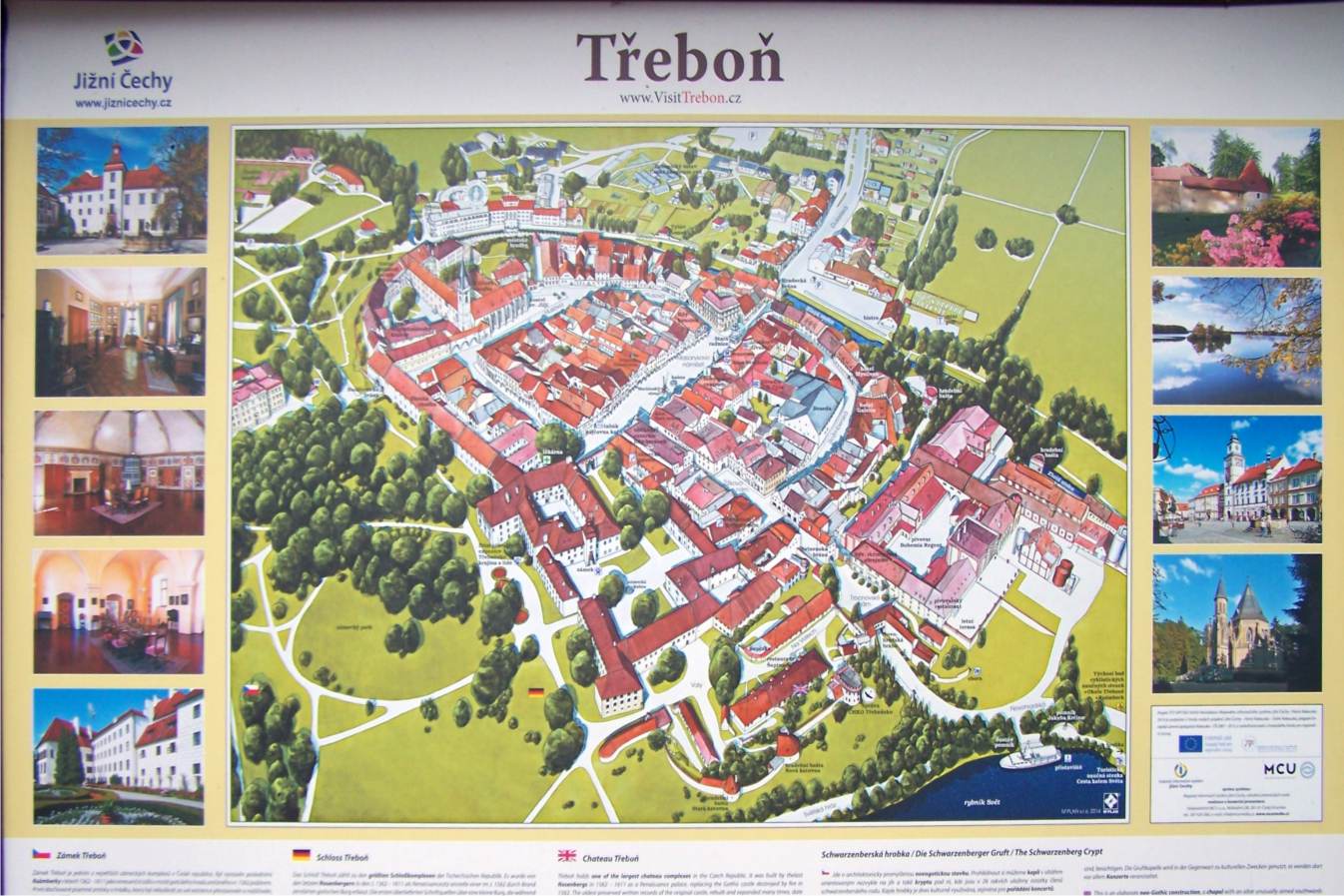 Úžasná malovaná mapa Třeboně.