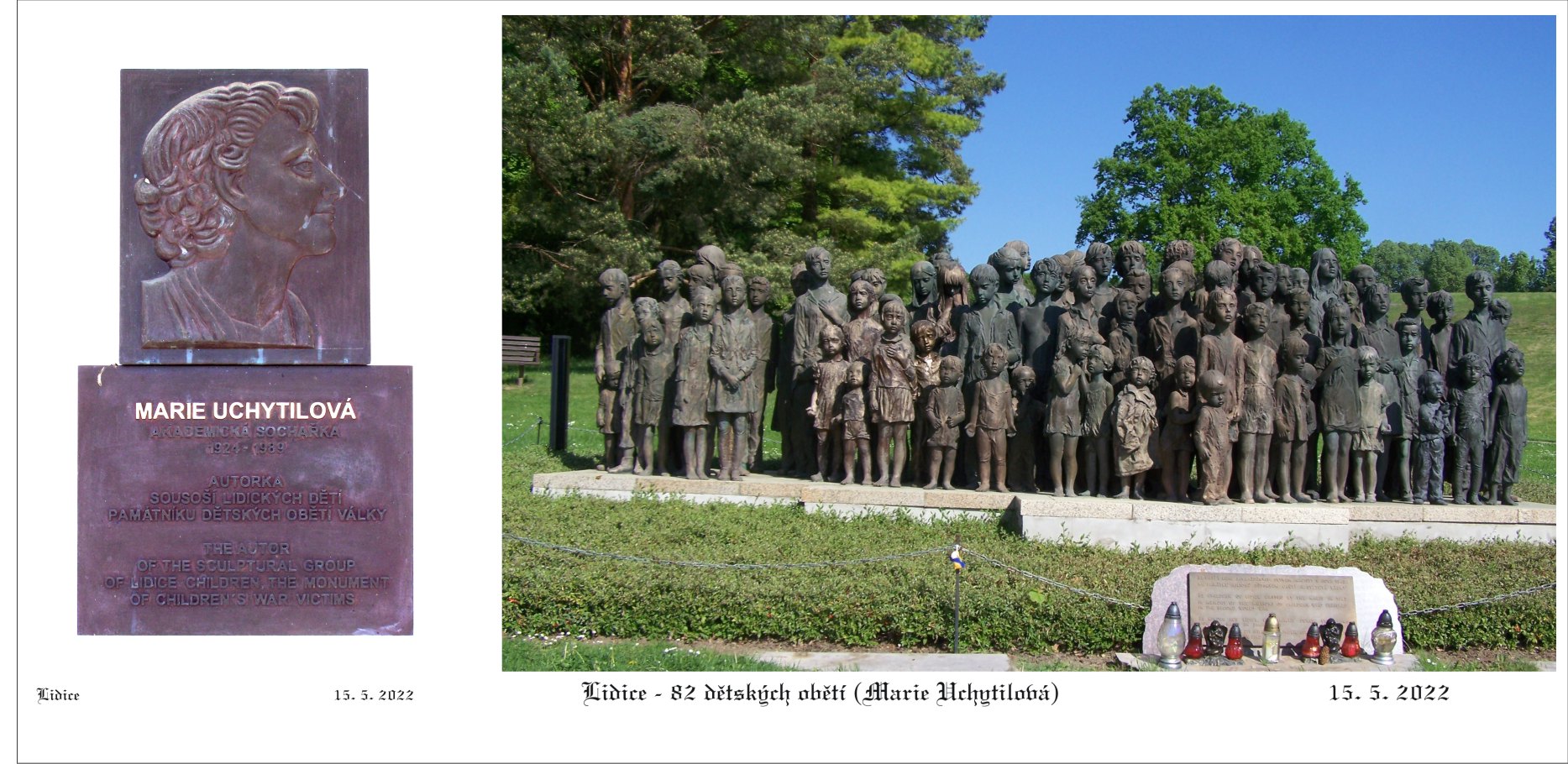 Nejemotivnější pomník v celém areálu, zbytečná smrt 82 dětí a těžký úděl M. Uchytilové.
