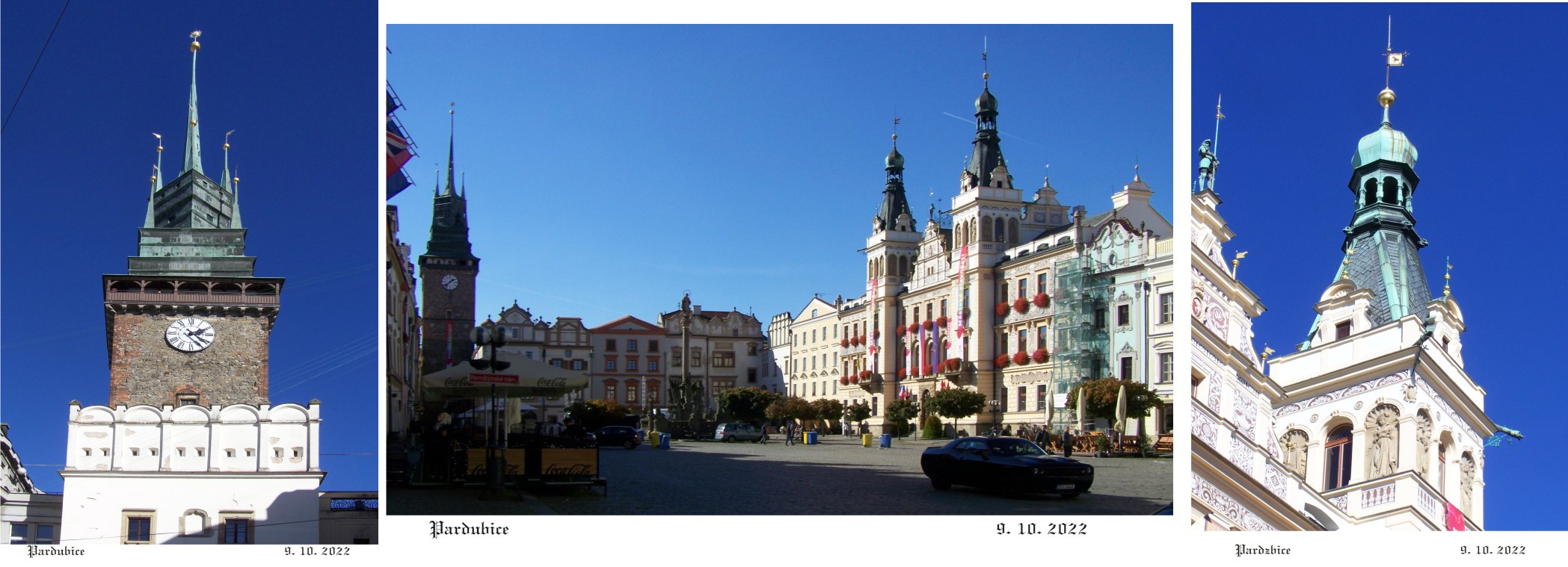 Úžasné náměstí s věžemi radnice a Zelené brány.