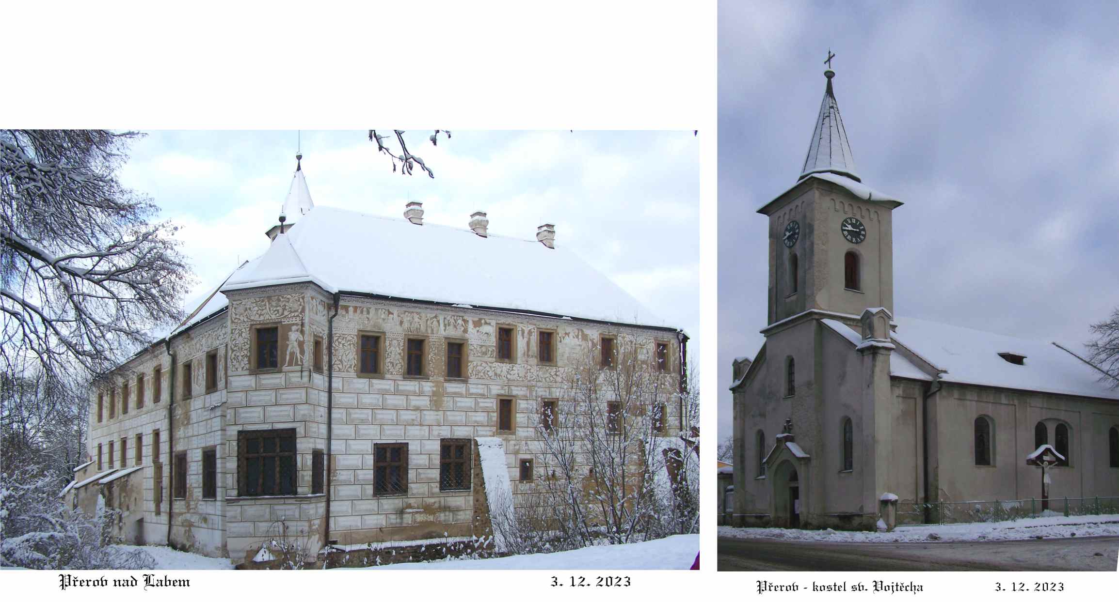 Dominantou obce je renesanční zámek a kostel sv. Vojtěcha.