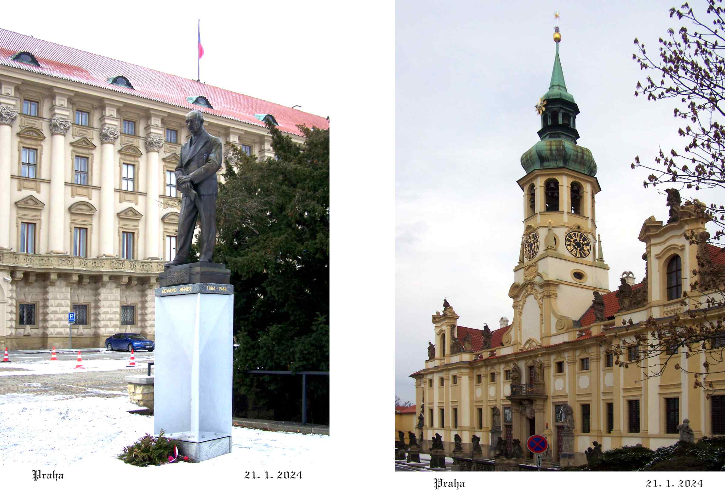 Úžasná Loreta a impozantní Černínský palác.