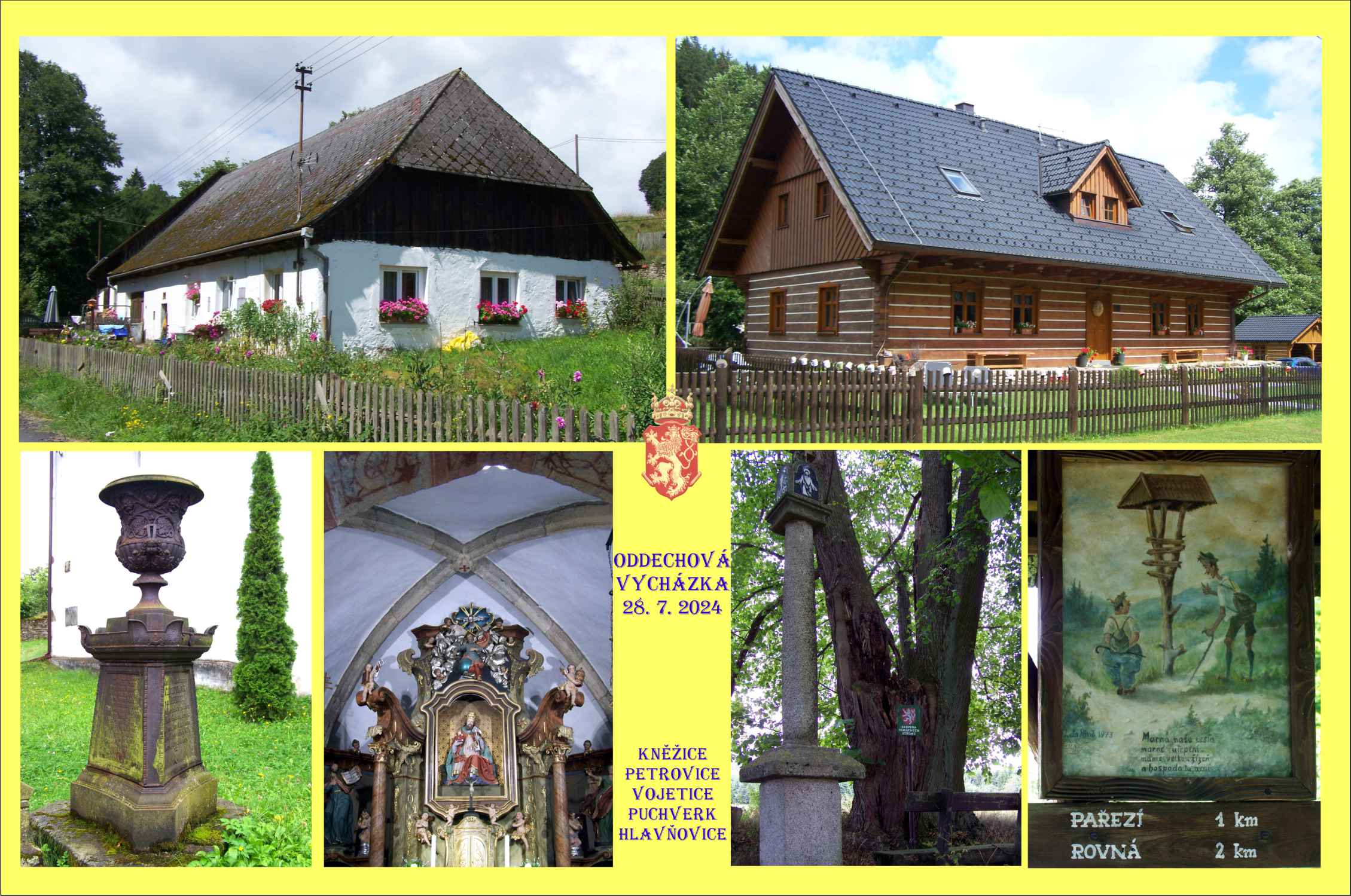 Vycházka na Sušicko, litinový pomník v Petrovicích, boží muka nad Hlavňovicemi. Úžasné díla.