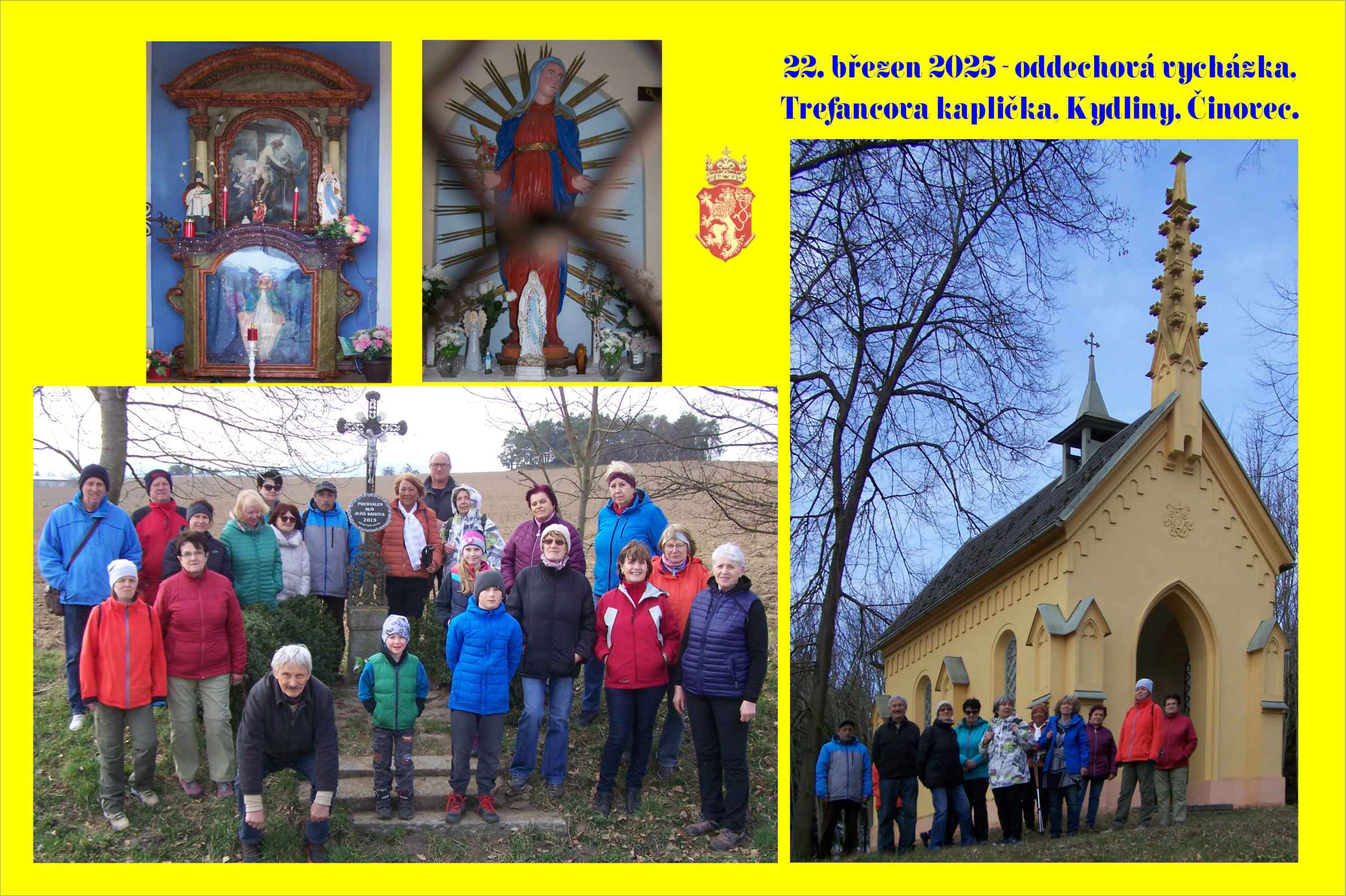 Březnová vycházka byla také určena jarní pěší chůzi a posezení na Poprdě.